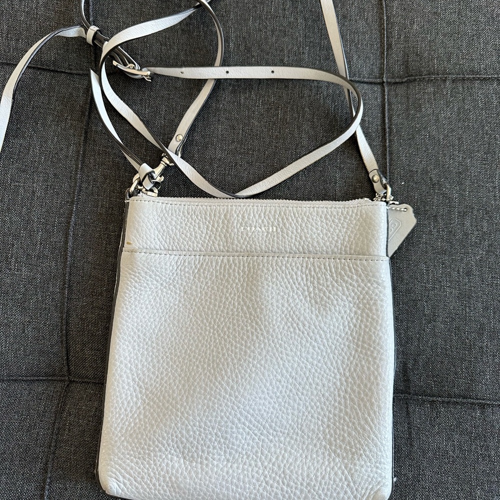 Coach Light, Gray Leather Crossbody Bag